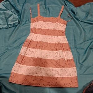 LOFT Brown and Cream  Sleeveless Sundress Size 4 Semi New